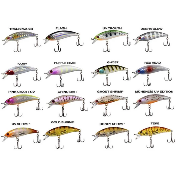 Ryuji Baby Minnow Sinking 5cm 4.5gr Sinking Maket Balık  Gold Shrimp