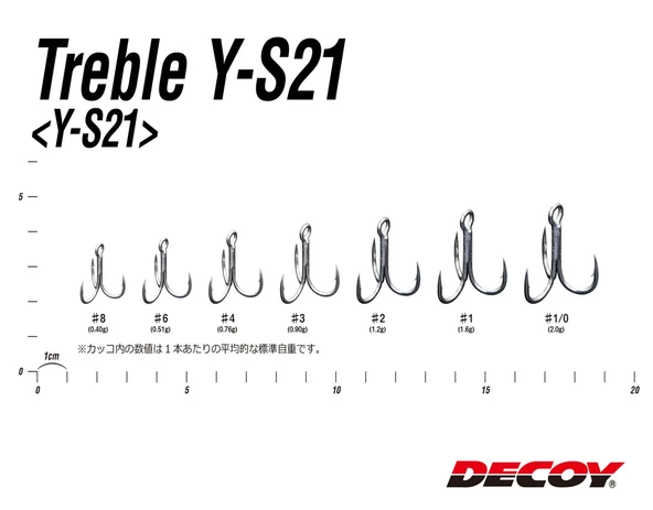 DECOY Y-S21 Standart Treble Üçlü Maket Balık İğnesi  6 - Resim 3