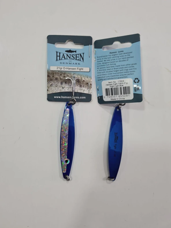 Hansen Fight 7.6cm 21g Kaşık Night Light Blue (Yeni Seri) - 2