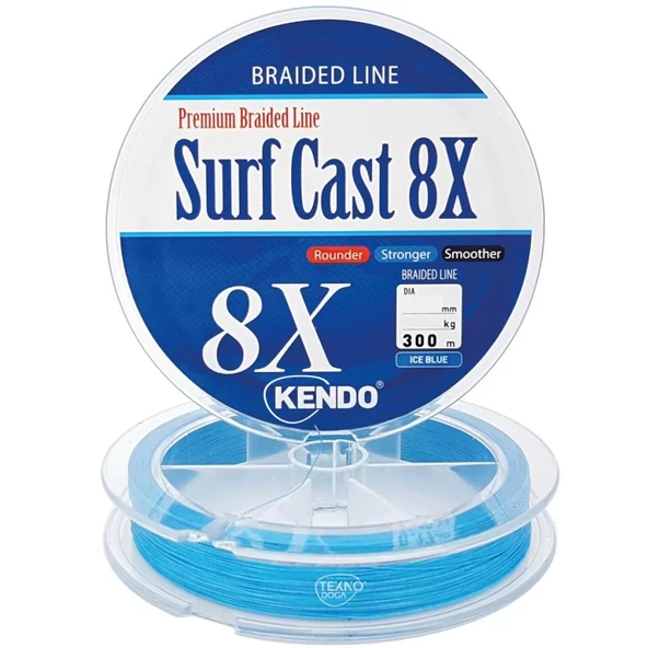 Kendo Surf Cast Fighting 8X 300m Örgü İp Misina ( ICE BLUE)  0,17mm Çekeri 11Kg