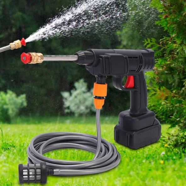 Valkyrie 300W Şarjlı Oto Yıkama Tabancasi Yüksek Basınçlı Hazneli Sulama Püskürtme Yıkama Akülü Çantalı Tabancasi 15.000mAh -  8106 - 2