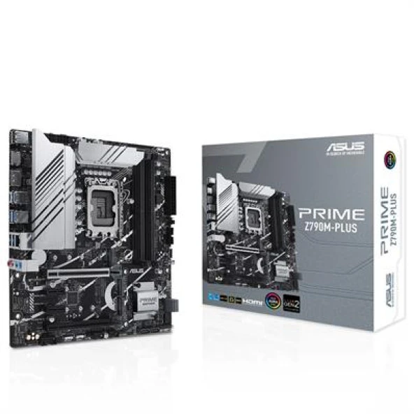 ASUS PRIME Z790M-PLUS Intel Z790 LGA1700 4xDDR5 7200MHZ 1xDP 1xHDMI 3xM2 USB3.2 AURA RGB mATX ASUS 5X PROTECTION III ARMOURY CRATE AI SUITE 3