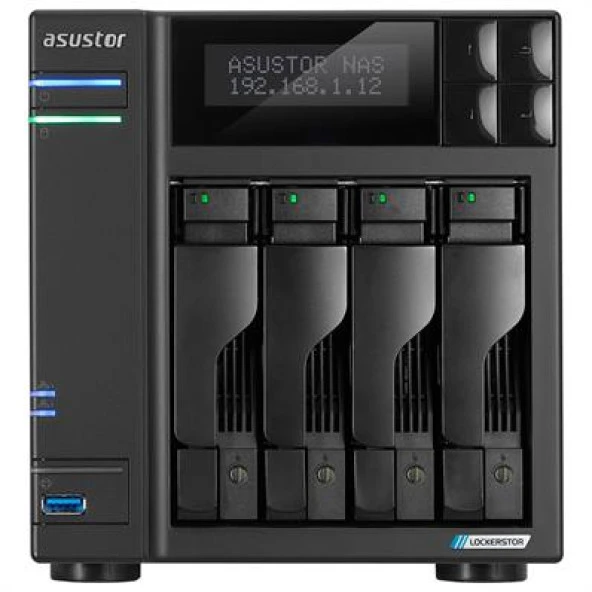 ASUSTOR AS6704T 4 BAY NAS(4X22TB Desteği), 4GB DDR4, M.2 x4, PCIe x1, 2.5GbE x2 DEPOLAMA ÜNİTESİ ürün görseli