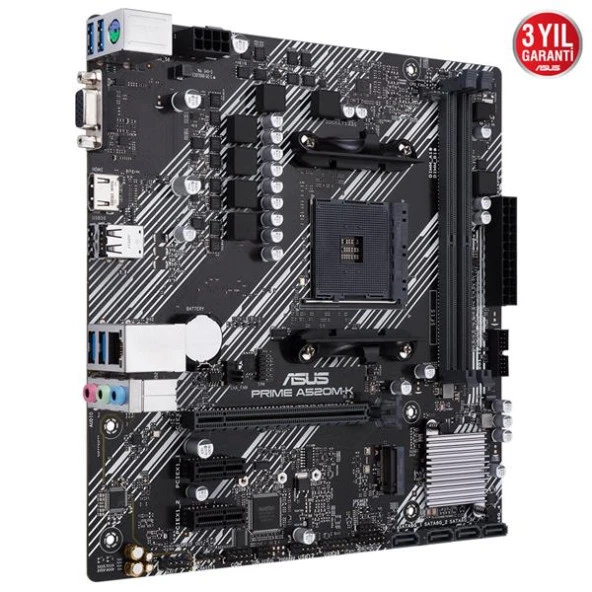 ASUS PRIME A520M-K 2xDDR4 VGA/HDMI 1xM2 AM4 ANAKART - 4