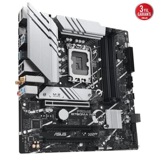 ASUS PRIME B760M-A WIFI 4xDDR5 7200 HDMI/DP 2xM.2 USB3.2 AX WiFi + BT AURA RGB 2.5Gbit LAN mATX ASUS 5X PROTECTION III Armoury Crate AI Suite 3 1700P (12.Gen 13.Gen) ANAKART - 5