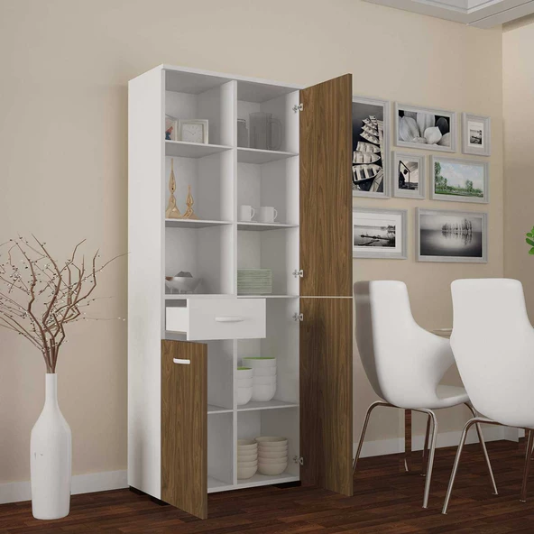 MODİLAYN CEVHER BANYO Çok Amaçlı Banyo Dolabı, Ceviz Beyaz - 3