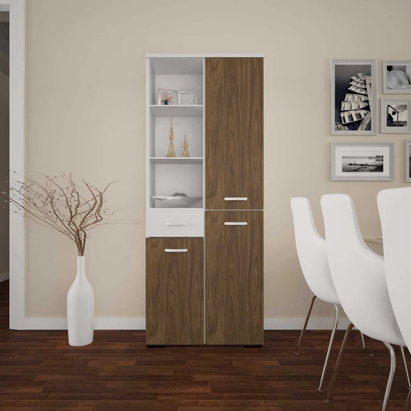 MODİLAYN CEVHER BANYO Çok Amaçlı Banyo Dolabı, Ceviz Beyaz - 2