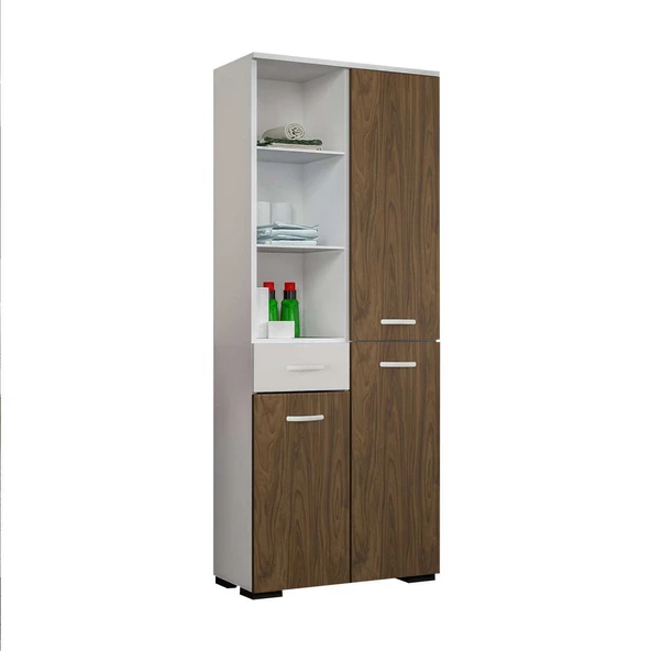 MODİLAYN CEVHER BANYO Çok Amaçlı Banyo Dolabı, Ceviz Beyaz - 7