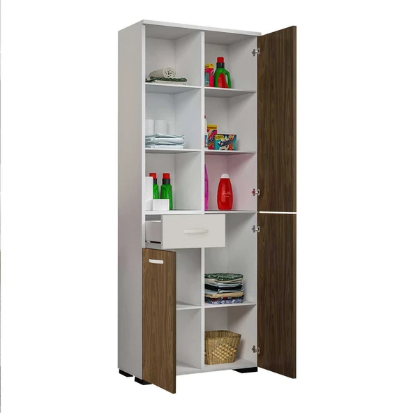 MODİLAYN CEVHER BANYO Çok Amaçlı Banyo Dolabı, Ceviz Beyaz - 6
