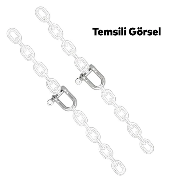 Kilitli Karabina U Tipi Zincir Kilidi 6 mm Kilit Salıncak Askısı Ek Bağlantı Parça Aparat 2 Adet - Resim 5