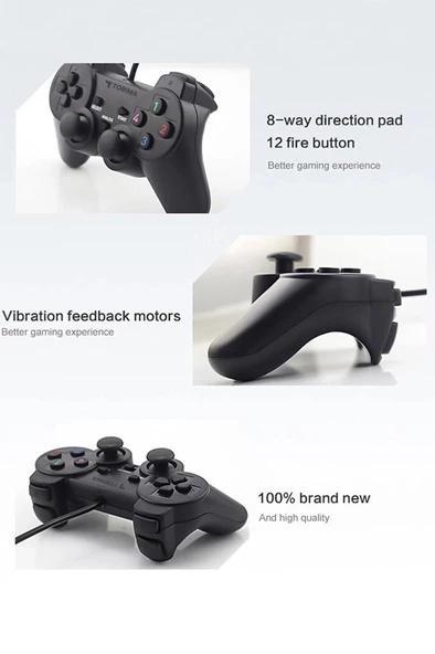 Torima P2 Siyah Analog Usb Joystick Pc Oyun Kolu Gamepad Konsol - 4