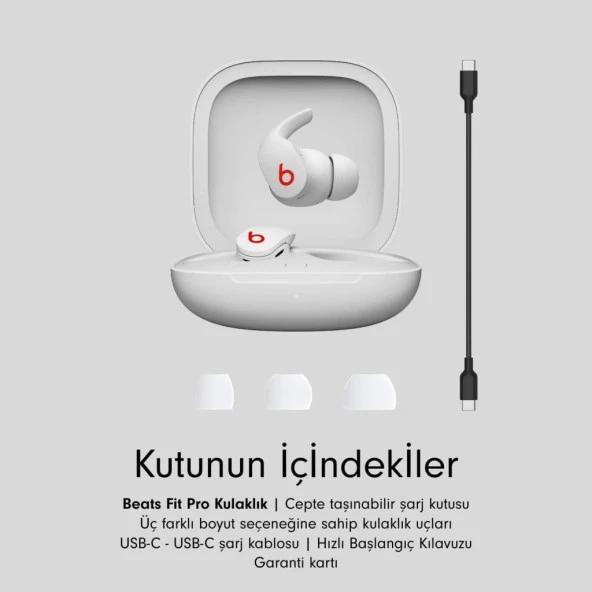 Beats Fit Pro MK2G3EE/A TWS Kulak İçi Bluetooth Kulaklık Beyaz Teşhir - Resim 5