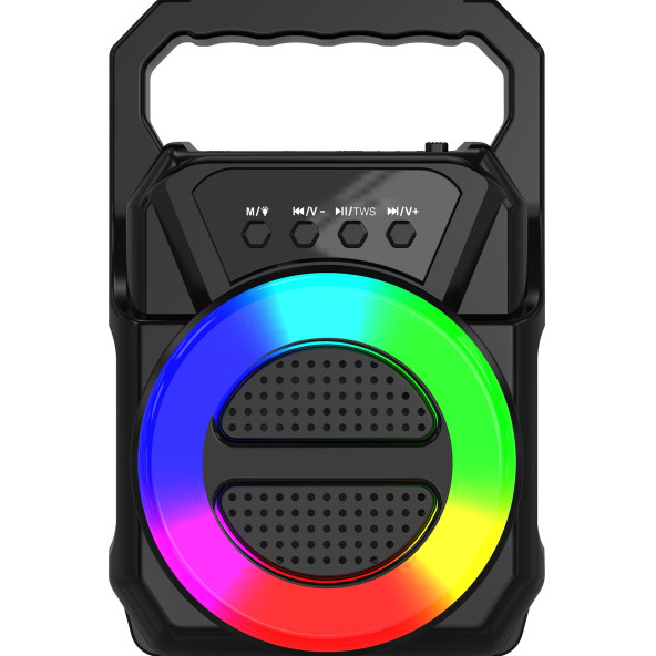 NF ABS-1309 RGB FM Kablosuz Hoparlör - Siyah - 2