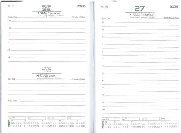 Özkan 2026 Gizli Spiralli Ajanda 12x17  Turuncu - Resim 3