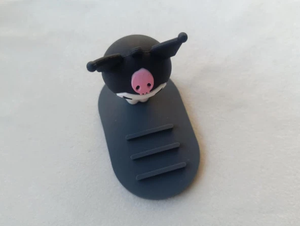 Telefon Tutucu Sanrio Kuromi Silikon Telefon Standı Karakter Figür Oyuncak - Resim 6