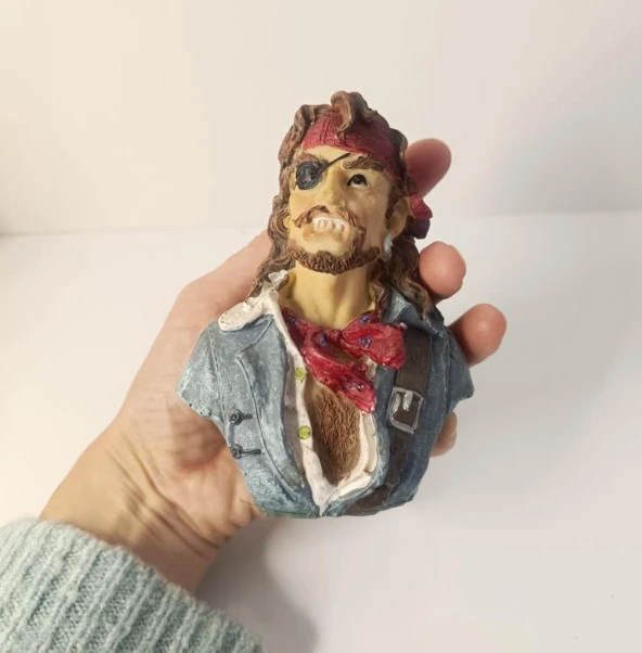 Kumbara Banka Kutusu Birikim Karayip Korsanı Biblo Heykel Ev Süsü Dekor - 2