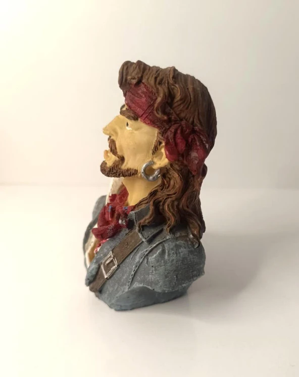 Kumbara Banka Kutusu Birikim Karayip Korsanı Biblo Heykel Ev Süsü Dekor - 4