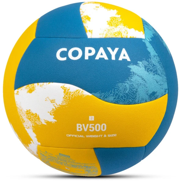 Copaya BV500 Hibrit Plaj Voleybol Topu Sarı-Mavi No:5 280 gram