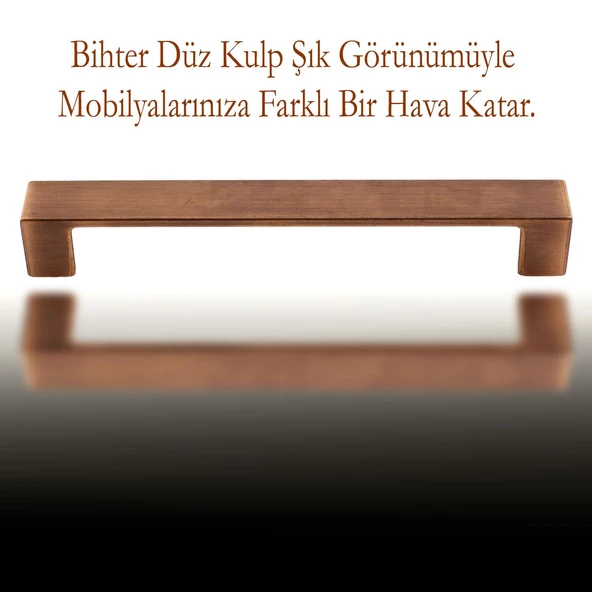 128 mm Eskitme Antik Bakır Bihter Düz Metal Mobilya Mutfak Çekmece Kapak Dolap Kulpu Kulbu Kulpları - 3