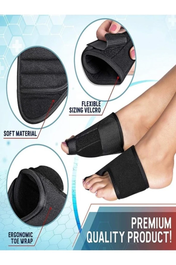 1 Çift (sağ-sol) Halluks Vagus Gece Ateli Ayak Bunyon Kemik Koruyucu Düzeltici Başparmak Tedavisi - 5