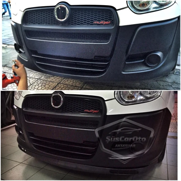 Fiat Doblo D3 2010-2015 Uyumlu Üniversal Laguna Lip Esnek Ön Lip 2 Parça Tampon Altı Dil Karlık Ön Ek - 2
