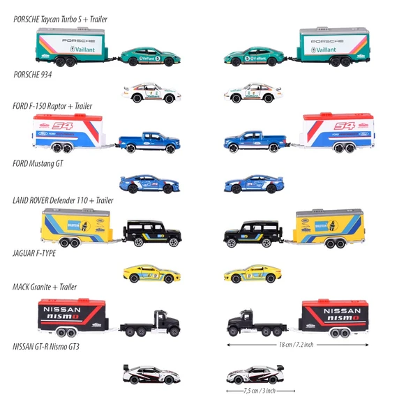 Majorette Race Trailer Porsche Taycan Turbo S & 934 - 3