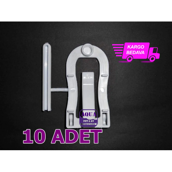 Kalamar Kemiği Tutacağı Tünekli 10 Adet - Kalamar Kemiği Sebze Meyve Takma Aparatı - Kalamar Askısı - Resim 2