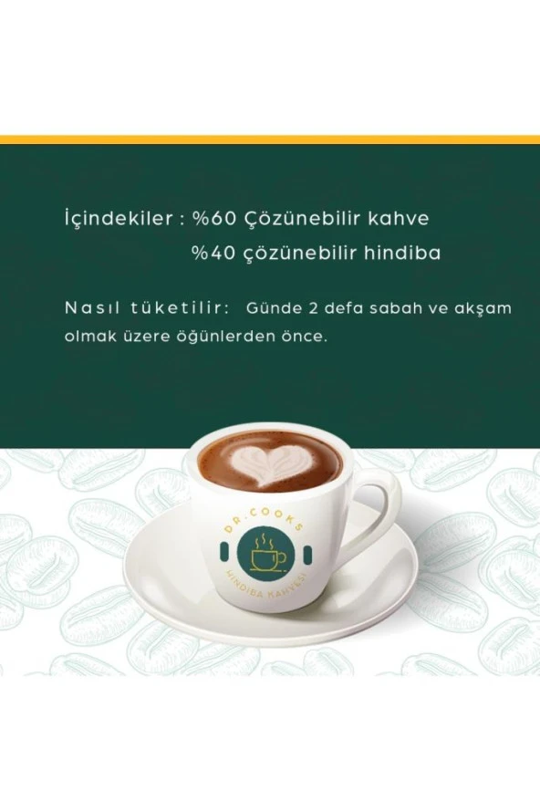 Sesatech Dr Cooks Hindiba Kahvesi Detox Diyet Türk Kahvesi 1 Aylık - (60 KULLANIM) Net 150gr - 2