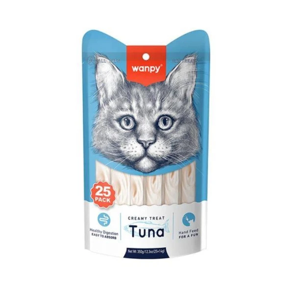 Wanpy Ton Balıklı Krema Kedi Ödülü 14 Gr X 25li