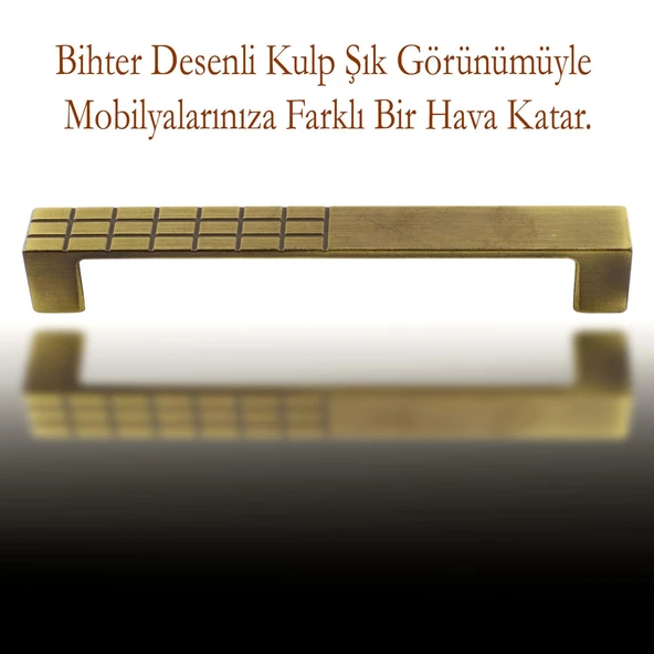 Bihter Metal 160 mm Eskitme Antik Sarı Mobilya Mutfak Çekmece Dolap Dolabı Kulpu Kulbu Kulpları - Resim 3