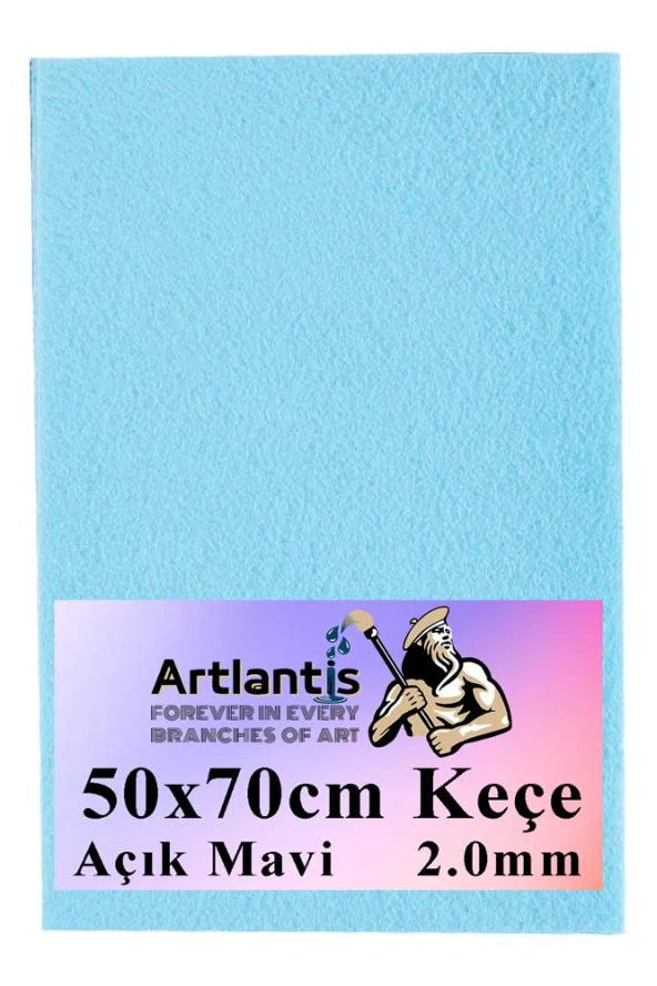 Açık Mavi Keçe 50x70 cm 2.0 mm 1 Adet Renkli Hobi Keçesi Elişi Keçesi Anasınıfı Kreş Okul Öncesi