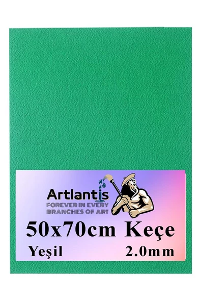 Yeşil Keçe 50x70 cm 2.0 mm 1 Adet Renkli Hobi Keçesi Elişi Keçesi Anasınıfı Kreş Okul Öncesi