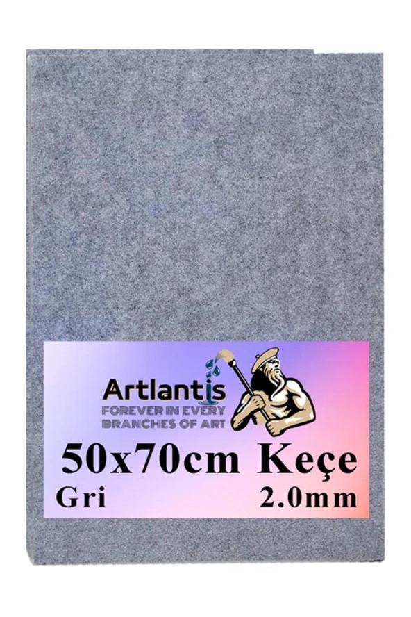 Gri Keçe 50x70 cm 2.0 mm 1 Adet Renkli Hobi Keçesi Elişi Keçesi Anasınıfı Kreş Okul Öncesi