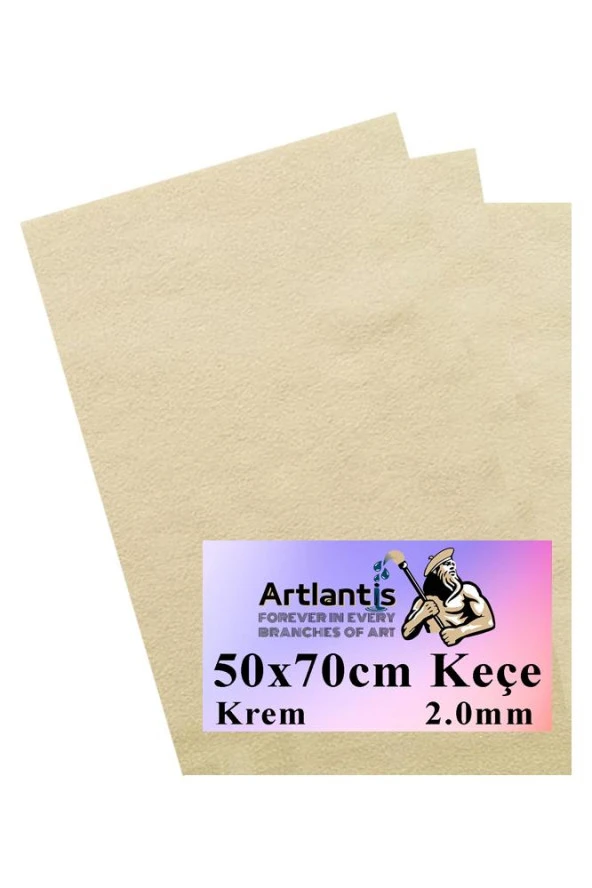 Krem Keçe 50x70 cm 2.0 mm 3 Adet Renkli Hobi Keçesi Elişi Keçesi Anasınıfı Kreş Okul Öncesi