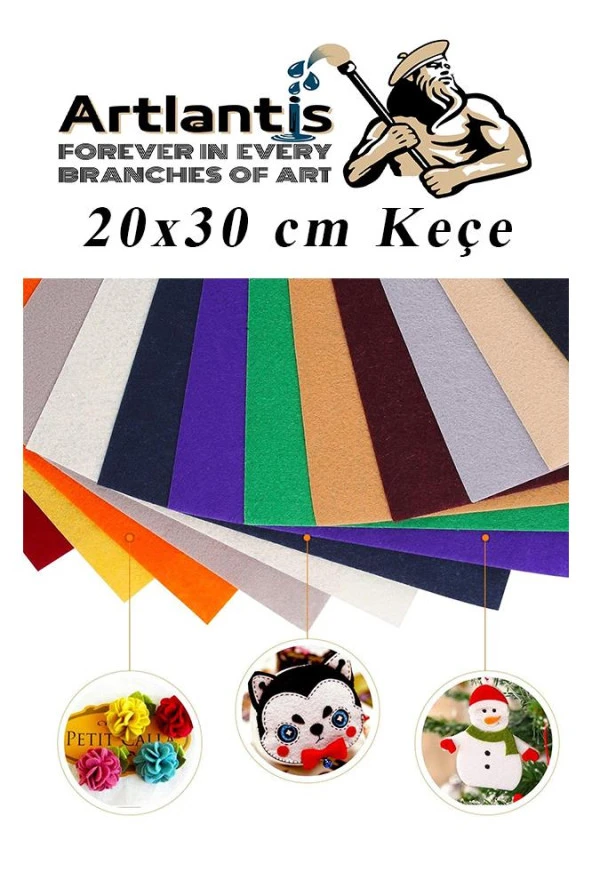 Yeşil Keçe 50x70 cm 2.0 mm 3 Adet Renkli Hobi Keçesi Elişi Keçesi Anasınıfı Kreş Okul Öncesi - 3