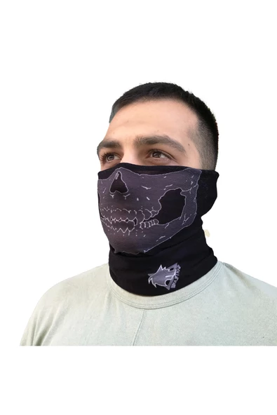 Çok Amaçlı Kuru Kafa Desenli Buff, Farklı Şekillere Girebilen Balaklava Boyunluk - 5