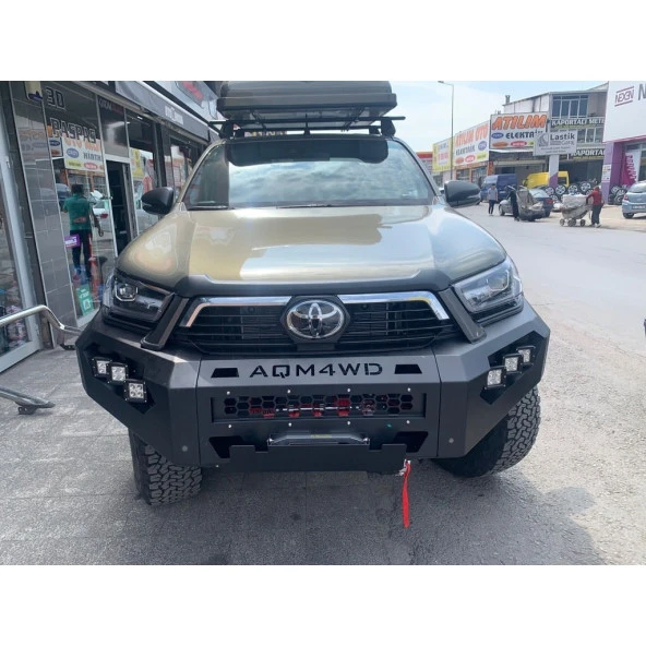 Toyota Hilux Ön Demir Tampon Bumber Siyah Ledli Aqm-M50