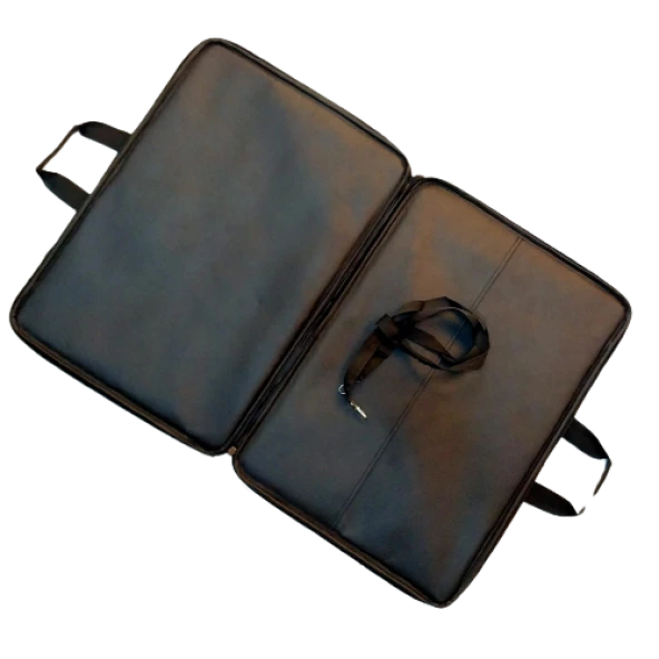 askılı, fermuarlı 35x50 resim çantası su geçirmez ketenli kumaş 35x50 proje çantası - Resim 2