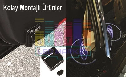 Kia Araçlar İçin Mesafe Sensörlü  Fotoselli Pilli Yapıştırmalı Kapı Altı Led Logo - 5