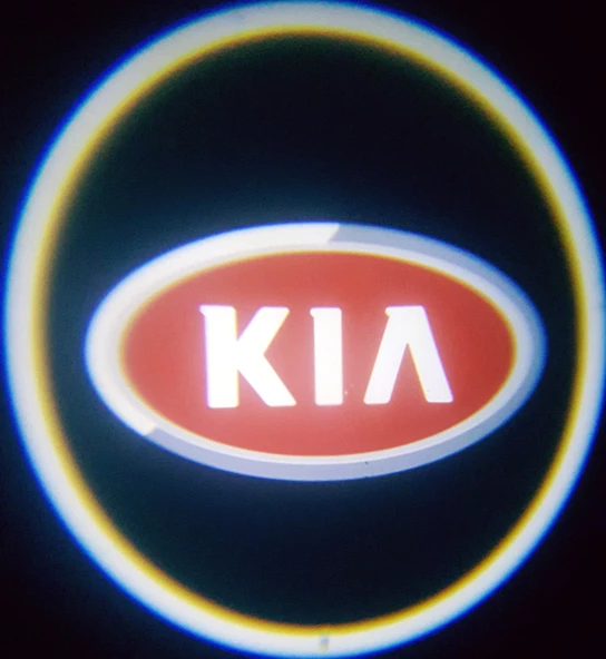 Kia Araçlar İçin Mesafe Sensörlü  Fotoselli Pilli Yapıştırmalı Kapı Altı Led Logo - 1