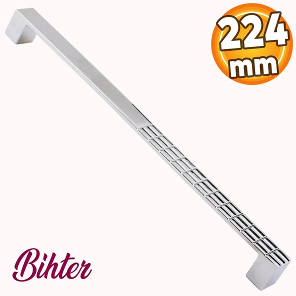 Bihter Mobilya Mutfak Dolabı Çekmece Dolap Kapak Kulpu Kulbu Metal Kulpları Siyah (224 MM-22.4 CM)