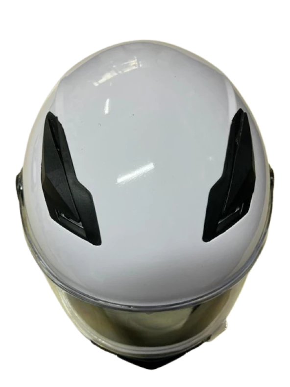 Motosiklet Düz Renk Eko Fullface Kask Beyaz - 2