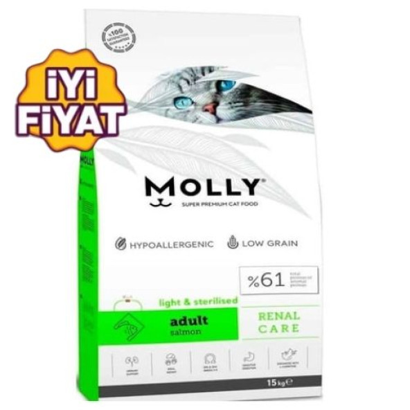 Molly Kısırlaştırılmış Kedi Maması Sterilised Somonlu 15 Kg