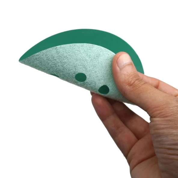 Delikli 125 mm Yeşil Cırt Zımpara Taşlama 180 Kum Kaporta Boya Duvar Metal Cila Parlatma 5 Adet - Resim 4