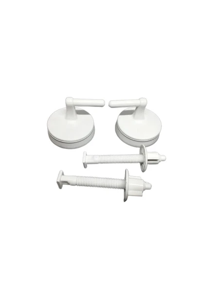 YUVARLAK BAŞLIKLI KLOZET KAPAĞI MONTAJ VİDA TAKIMI PLASTİK KV 001-1 ürün görseli 1