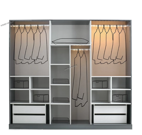 PARİS MDF 6 KAPILI DOLAP - Resim 2