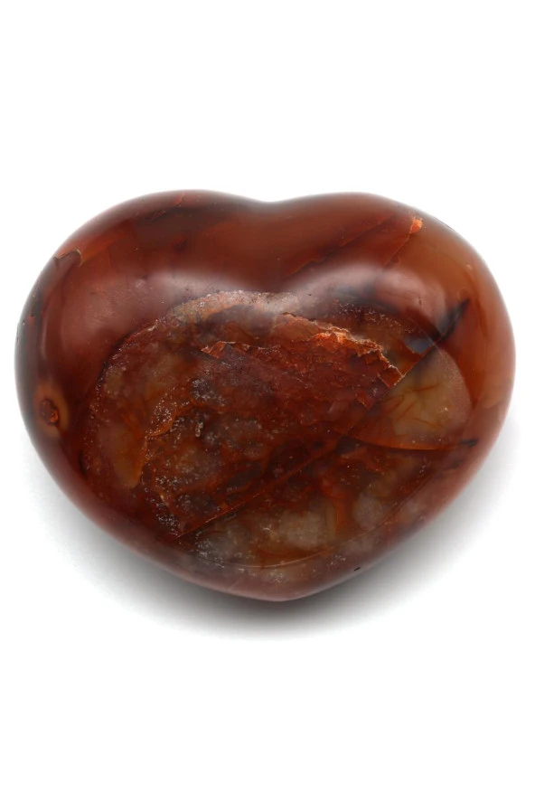 Akik Doğal Taş Kalp Model Parça