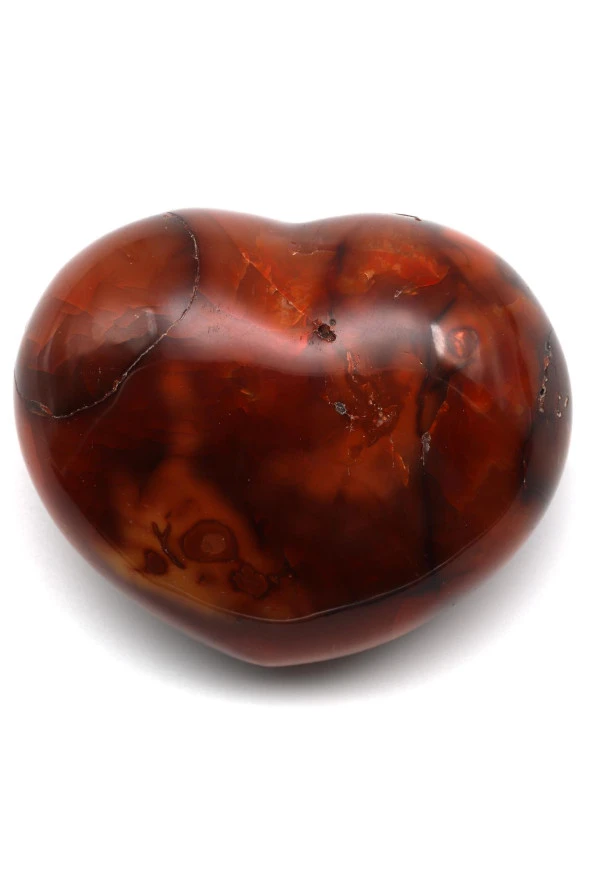 Akik Doğal Taş Kalp Model Parça - 2