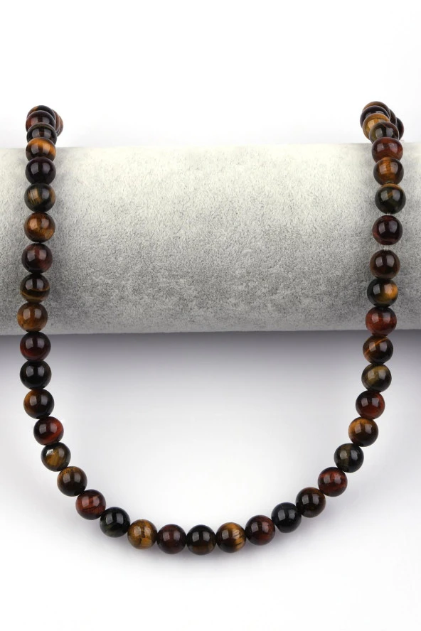 Kaplan Gözü Doğal Taş Dizi 8 mm Küre Kesim - Resim 2