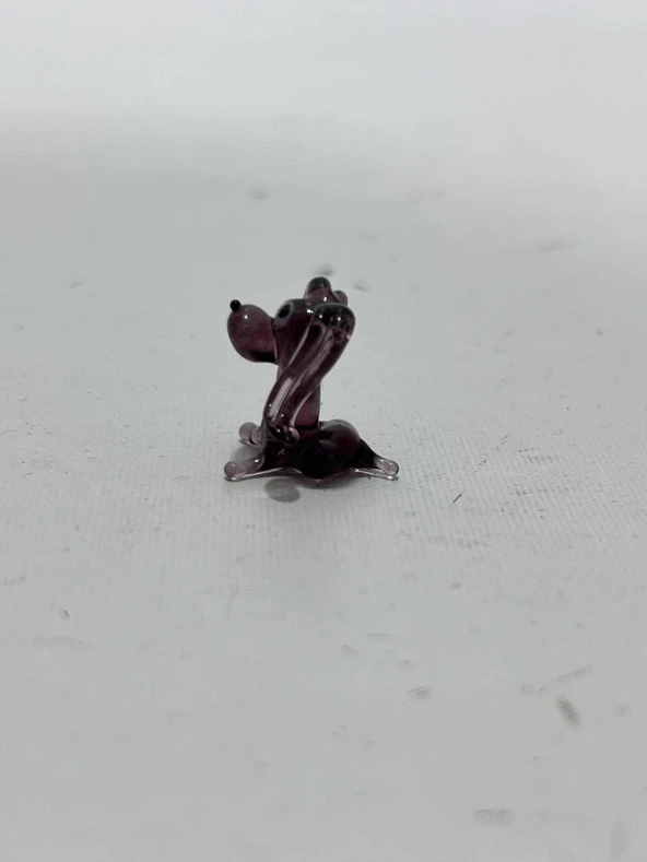 El Yapımı Mini Murano Cam Köpek Biblo A156-01 - Resim 2
